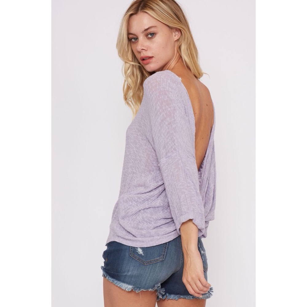 LAST ONE!! Twisted Open Back Top-LAVENDER - Picture 3 of 5